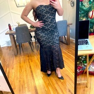 Mermaid Lace Black Dress Scala brand